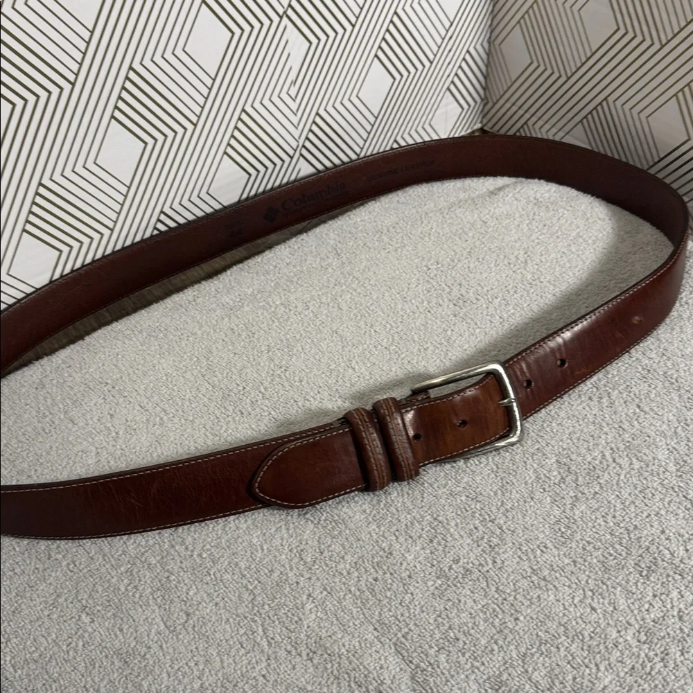 Columbia Brown Leather Belt men’s size 44 double loop